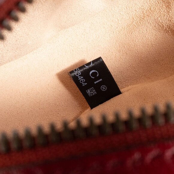 GUCCI Red Leather GG Marmont Shoulder Bag - Picture 11 of 16